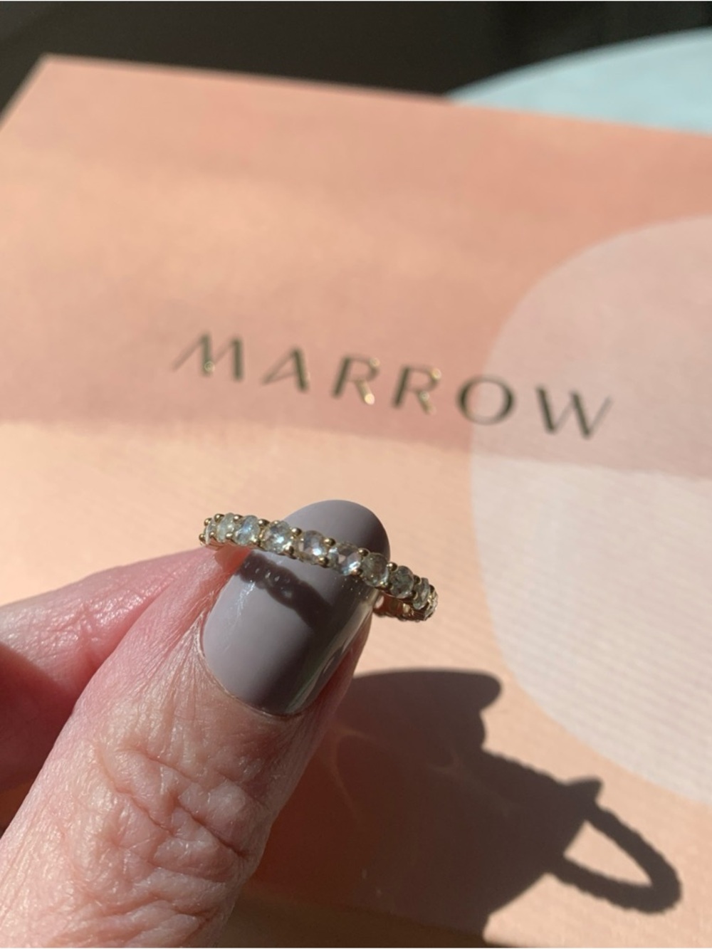 Marrow Fine August Rose Semi Eternity Ring Sz 6.25